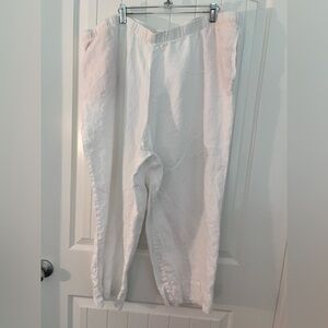 J.Jill Love Linen White Cropped Pants 3X